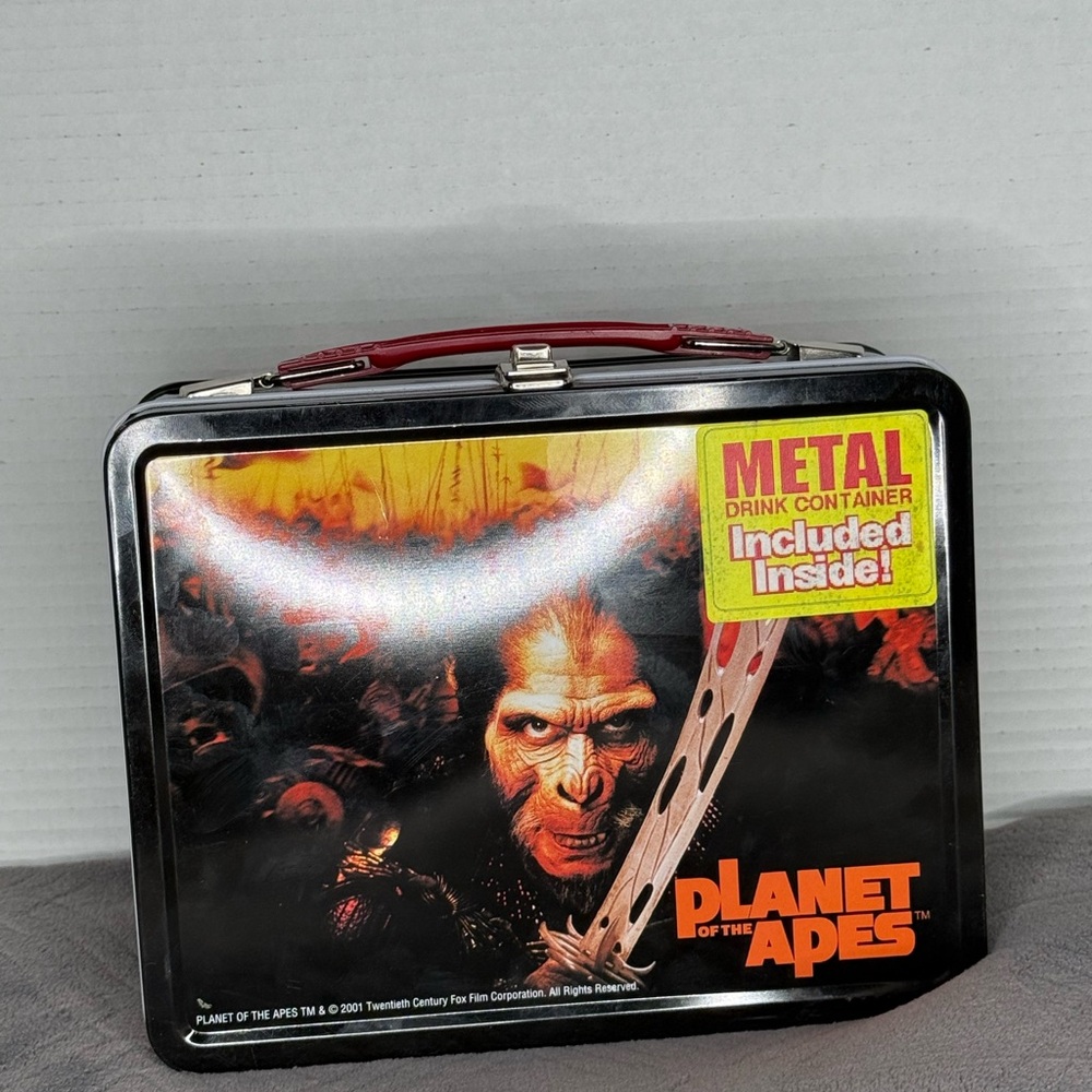 2001 Planet Of The Apes Metal Lunchbox With Thermos